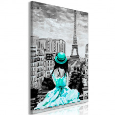 Tablou canvas - Culoare Paris verde - 80 x 120 cm foto