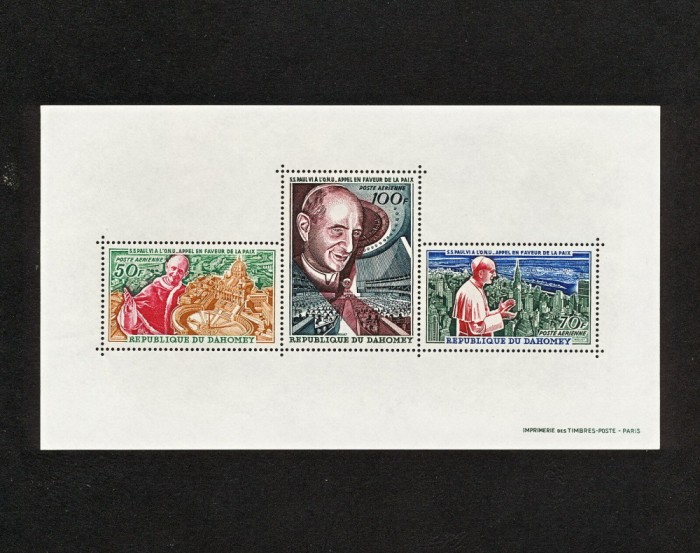 Benin (Dahomey) 1966 - Vizita Papei, colita neuzata
