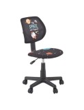 Scaun birou copii HM Bingo, stofa, baza polipropilena, inaltime reglabila, rotatie 360&deg;, 70 kg, negru
