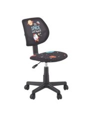 Scaun birou copii HM Bingo, stofa, baza polipropilena, inaltime reglabila, rotatie 360&deg;, 70 kg, negru