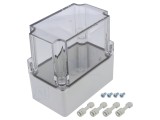 Carcasa universala WEIDM&Uuml;LLER Policarbonat IP67 MPC 07/12/12 TRSP 75x125x125mm Gri Deschis Transparent
