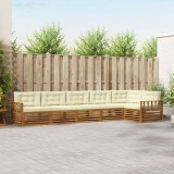 vidaXL Set de canapele de exterior cu pernă 6 pcs Natural și Crem 3373530