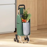 Carucior de cumpărături cu sistem de urcare scări, verde, 38 L