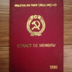 Carnet Membru PCR, comunism, anii 80, epoca de aur, Slobozia, Ialomita