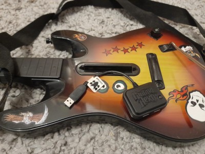 Chitara guitar Red Octane controller wireless pentru jocul Guitar Hero playstation 3, ps3 ps 3 + dongle foto
