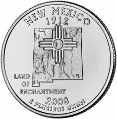 !!! SUA - QUARTER NEW MEXICO 2008 , D - KM 422 - UNC / SERIA STATELE SUA foto