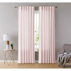 Draperie din catifea cu rejansa transparenta cu ate pentru galerie, Madison, 150x270 cm, densitate 700 g/ml, Cantaloupe, 1 buc