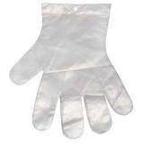 Set 100 buc Manusi de unica folosinta HDPE din polietilena CU BANDA DE AGATARE, marime universala