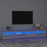 VidaXL Comodă TV cu lumini LED, gri sonoma, 240x35x40cm