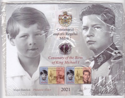 ROMANIA 2021 - CENTENARUL NASTERII REGELUI MIHAI ALBUM FILATELIC LP.2343 MNH** foto