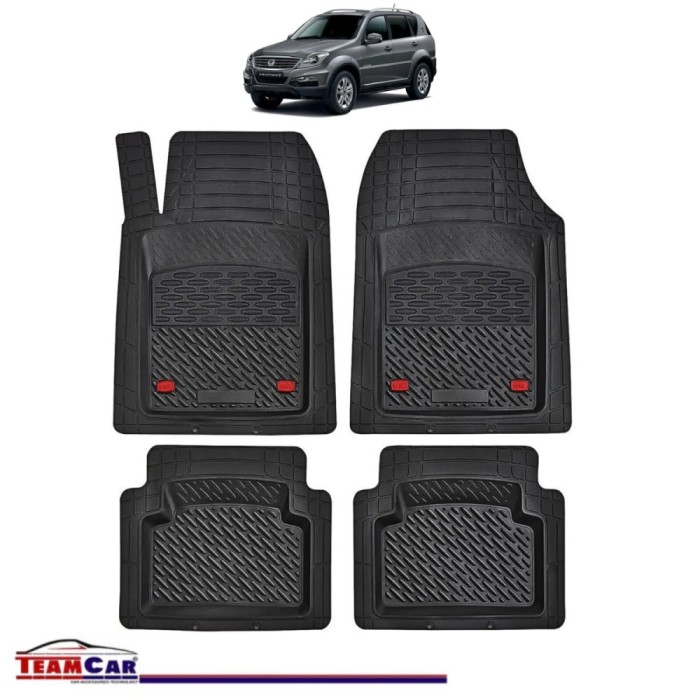 Covorase Auto TeamCar&reg; Tip Tavita Compatibile SsangYong Rexton Generatia II (2006&ndash;2012) Negru Material Rezistent