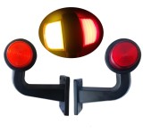 Cumpara ieftin Set lampi gabarit led camion, remorca, anvelopa, autobuz, furgoneta 12-24V, portocaliu rosu, 2 buc