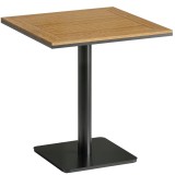 Outsunny Măsuță laterală 70 x 70 cm rezistentă la intemperii masă de grădină cu aspect lemn Bază lată, pătrată lemn natural | Aosom Romania