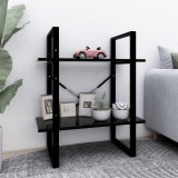 vidaXL Bibliotecă cu 2 rafturi, negru, 60x30x70 cm, PAL 806428