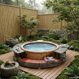 vidaXL Mobilier de &icirc;mprejmuire cadă cu hidromasaj, gri, poliratan 46459