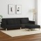 Gossi canapea extensibila cu taburet, 2 locuri, negru, textil