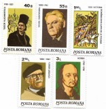 Aniversari - comemorari, 1980 (e) - serie completa, NEOBLITERATA, Oameni, Nestampilat