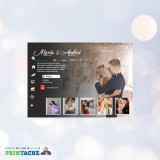 Tablou personalizat pe panza cu colaj de 6 imaginii si mesaj - tematica Netflix