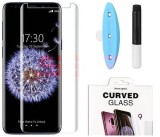 Folie Sticla UV Gel Apple iPhone SE 2022, Protectie Ecran, Kit Aplicare: Adeziv, Lampa UV, Servetele Curatare