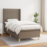 Cumpara ieftin Pat box spring cu saltea, gri taupe, 100x200 cm, textil