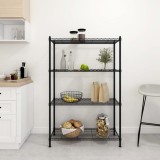 vidaXL Raft de depozitare, 4 niveluri, negru, 90 x 35 x 137 cm, 200 kg