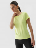 Tricou de antrenament din material reciclat pentru femei - galben deschis, 4F Sportswear