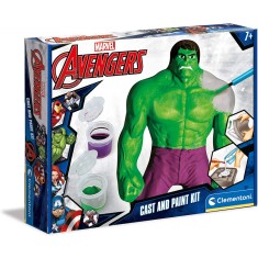 Set creativ de modelare cu lut/ipsos si culori neon &ldquo;The Strenght of Incredible Hulk&rdquo; pentru copii, 6 ani, Clementoni 17647 Hulk Negru 1 x Lut 600 g 4