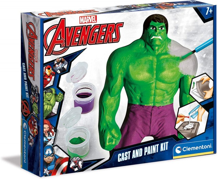 Set creativ de modelare cu lut/ipsos si culori neon &ldquo;The Strenght of Incredible Hulk&rdquo; pentru copii, 6 ani, Clementoni 17647 Hulk Negru 1 x Lut 600 g 4