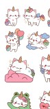 20 stickere cute cu pisici si unicorni