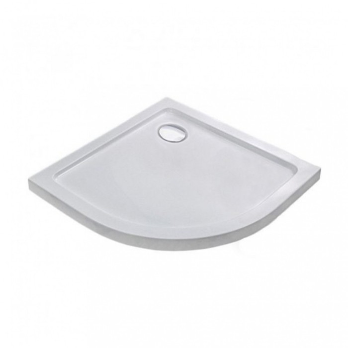 Cădiță de duș acrilică joasă curbată Modena Slim, dimensiune 80x80x5,5 cm