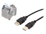 Cablu-adaptor USB A soclu-mufă USB 2.0 IP65 3m