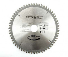 Disc fierastrau wolfram pentru aluminiu 200 mm x 60T YATO foto