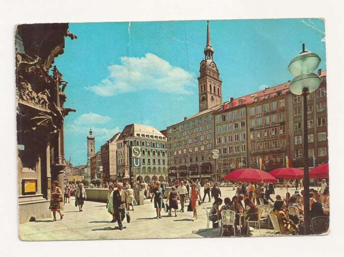 FG2 - Carte Postala- GERMANIA - Munchen, Marienplatz, Circulata 1979