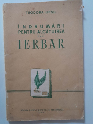 1957, &amp;Icirc;ndrumări pentru alcătuirea unui ierbar, Teodora Ursu, comunism, pionier foto