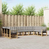 vidaXL Set de canapele de exterior cu pernă 10 pcs Alb și gri deschis 3389913