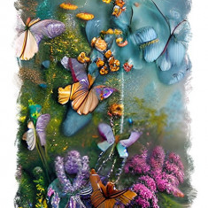 Sticker decorativ Fluturi, Multicolor, 85 cm, 11755ST