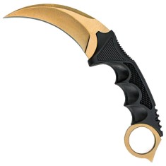 Cutit karambit DEPOX&reg;, Golden Claw, otel inoxidabil, auriu, 18.5 cm