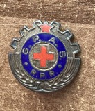 QW9 N8 64 - insigna - comunism RPR - Gata pentru apararea sanitara - GPAS, Romania de la 1950