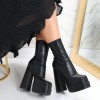 Botine Dama Negre din Piele Ecologica Adinda, 39, Negru