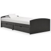 VidaXL Cadru de pat cu 2 sertare, gri, 90 x 200 cm, lemn masiv de pin 322158