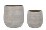 Cumpara ieftin Set 2 ghivece flori fibra sticla bej Rigo &Oslash;43.5x43.5h; &oslash;57x57h