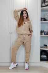 B656-155 Trening sport oversize cu print &quot;Fashion Style&quot; alcatuit din 2 piese