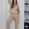 B656-155 Trening sport oversize cu print &quot;Fashion Style&quot; alcatuit din 2 piese