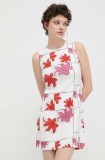Desigual rochie HOUSTON culoarea alb, mini, dreaptă, 24SWVW01