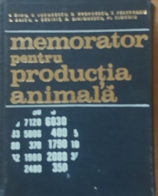 MEMORATOR PENTRU PRODUCTIA ANIMALA - ION DINU, V. JURUBESCU foto