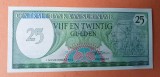 Bancnota 25 Gulden Surinam 1985, Serie 805, Bancnota Veche Originala de Colectie