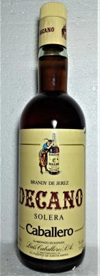 Brandy de jerez DECANO Solera, caballero CL 70 GR 36 ANII 2000 foto