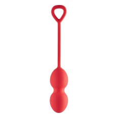 Bile Vaginale pentru Exercitii Kegel Playful Drops, Silicon, Rosu, 17.5 cm
