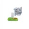 Bol dublu verde pentru hrana si dozator de apa pentru animale de companie, 34x18x7 cm