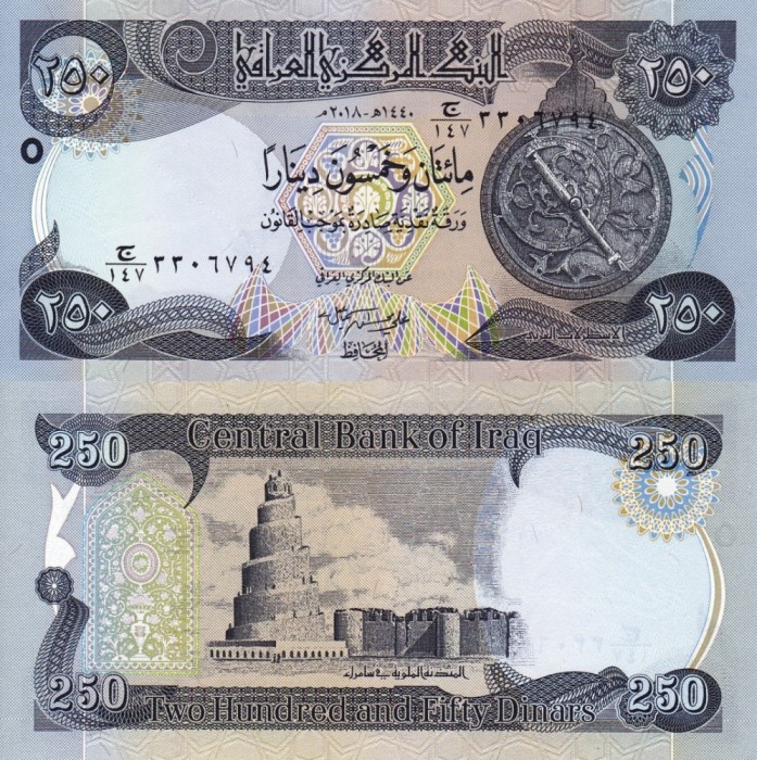 IRAQ 250 dinars (2018) UNC!!!